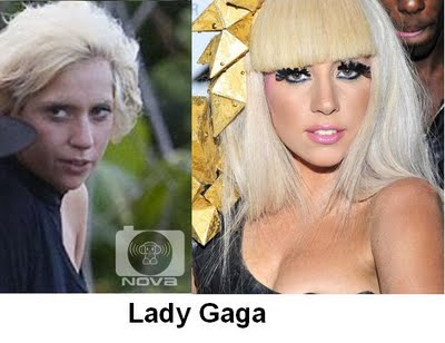lady gaga without makeup. Lady Gaga on the right!